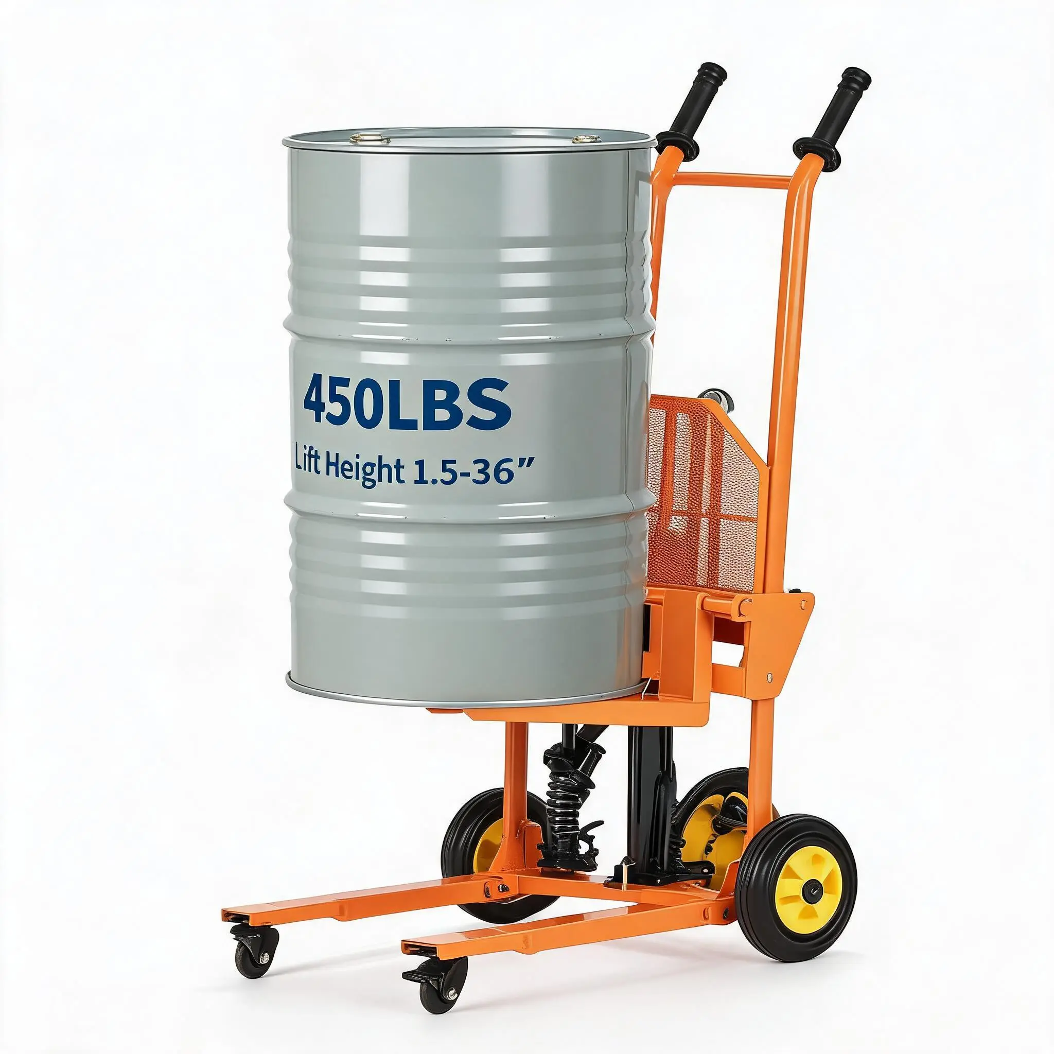 Garvee 450LB Hydraulic Material Lift-Foldable Manual Forklift Stacker with 36" Lifting Height, 2-in-1 Pallet Jack/Flatbed Cart for Warehouse, Garage & Workshop
