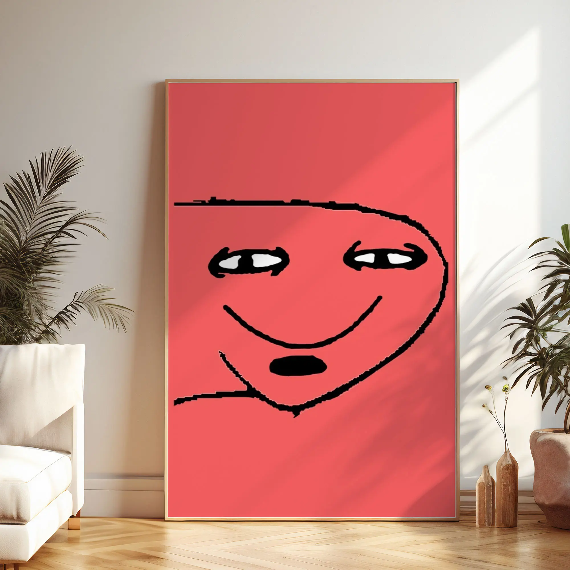 Smiling Friends Allan Meme Poster – Minimalist Cartoon Wall Art Print, Retro Funny Surreal Animation Aesthetic Room Decor for Bedroom, Office, or Living Room, Unframed