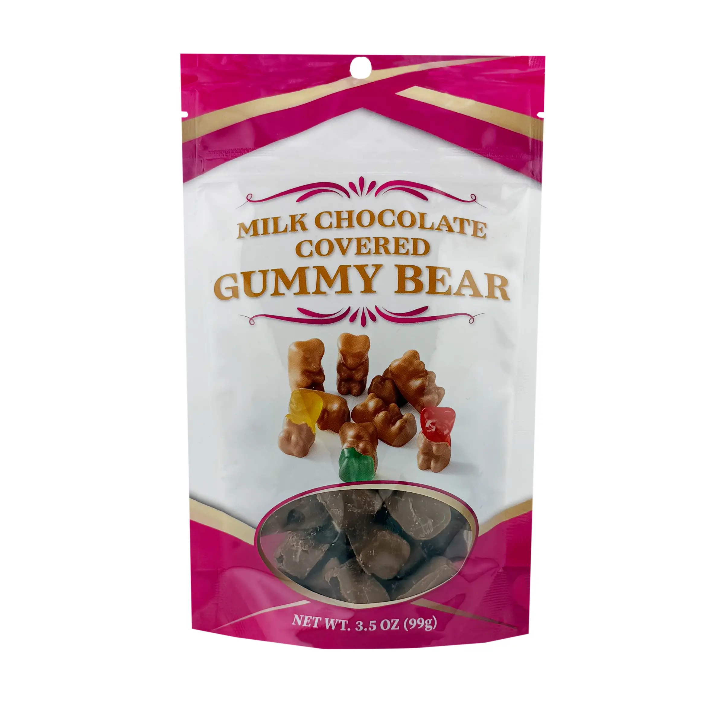 FirstChoiceCandy Chocolate Covered Gummy Bears,  Milk Chocolate, 3.5 oz Resealable Bag (pack of 12)