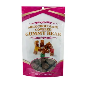 FirstChoiceCandy Chocolate Covered Gummy Bears, Milk Chocolate, 3.5 oz Resealable Bag (PACK OF 6 )