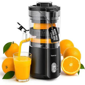 Electric Orange Juicer, Hand-Free Citrus Juicer Machine with Cleaning Brush, High-Performance Automatic Juice Squeezer for Lemon, Lime, Grapefruit, Pomegranate, Easy to Clean & Use