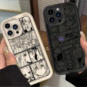 RE ZERO Rem Emilia Puzzle Silicone Phone Case For iPhone 17 Air 16 15 14 13 12 11 Pro Max Plus