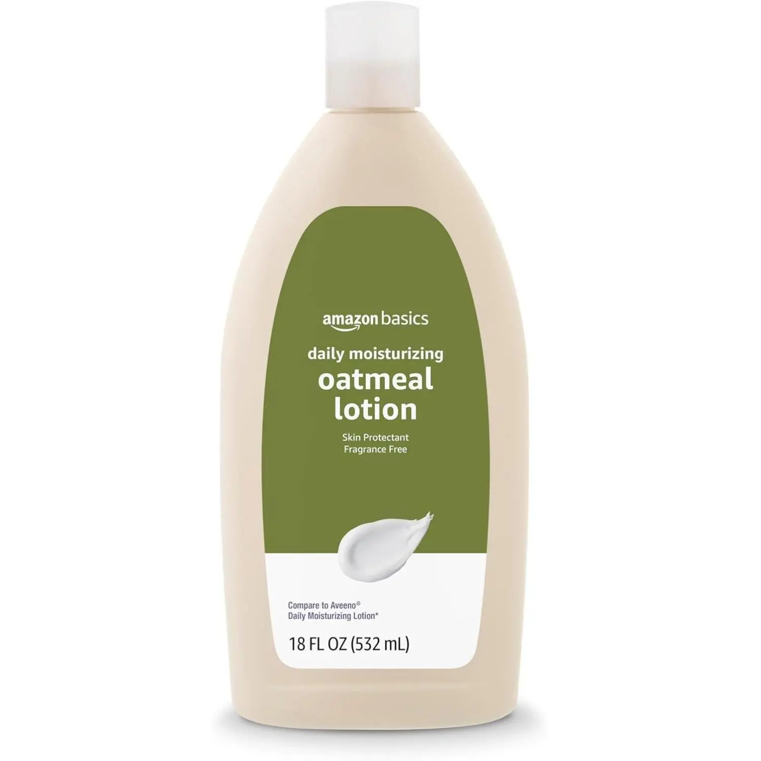 Amazon Basics Daily Oatmeal Body Lotion 18 FL OZ (Pack of 1) Fragrance-Free Non-Comedogenic Moisturizing Lotion with Colloidal Oatmeal for Dry Skin Relief