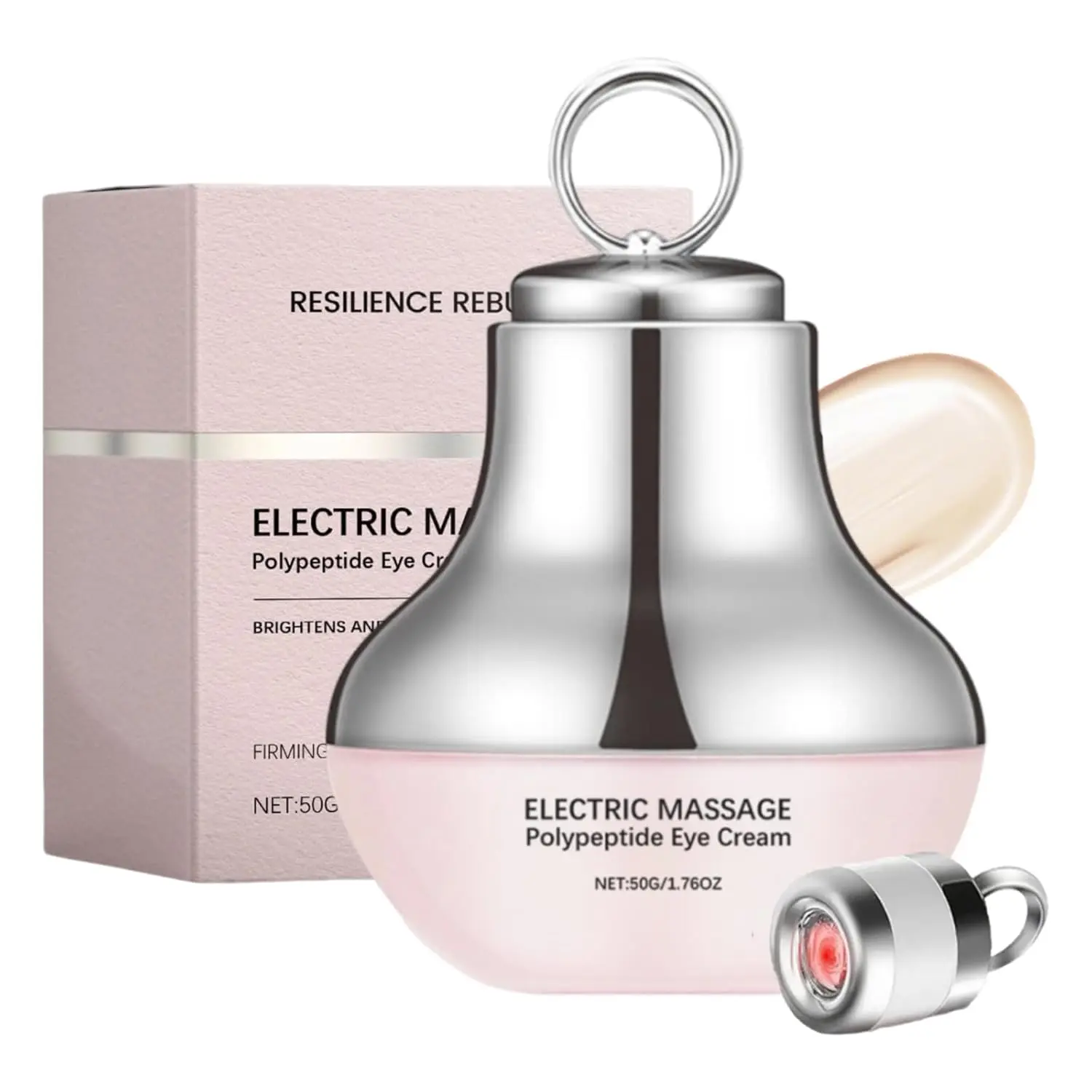 Red Light Electric Massage Eye Cream - Hyaluronic Acid, Collagen, Peptides Infused, Gentle Nourishing Daily Anti-Age Treatment, Dark Circle Corrector, Dark Spots Treatment, Paraben-Free for All Skin Types