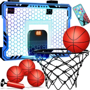 (Summer Turn-Up)Ropoda Mini BasketballHoop - Glow in The Dark Mini Basketball with Clear Polycarbonate Backboard, Durable Design, Easy Assembly & Storage Instructions, Summer Turn Up & Father's Day Deal