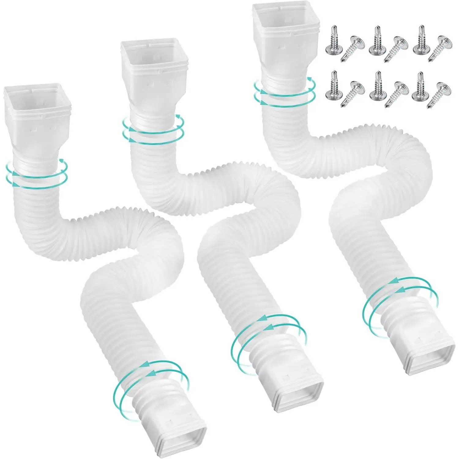 Rain Gutter Downspout Extensions Flexible,Downspout Diverter Extendable From 21" To 58".Downspout Extender Is Suitable For Most Drain Pipe
