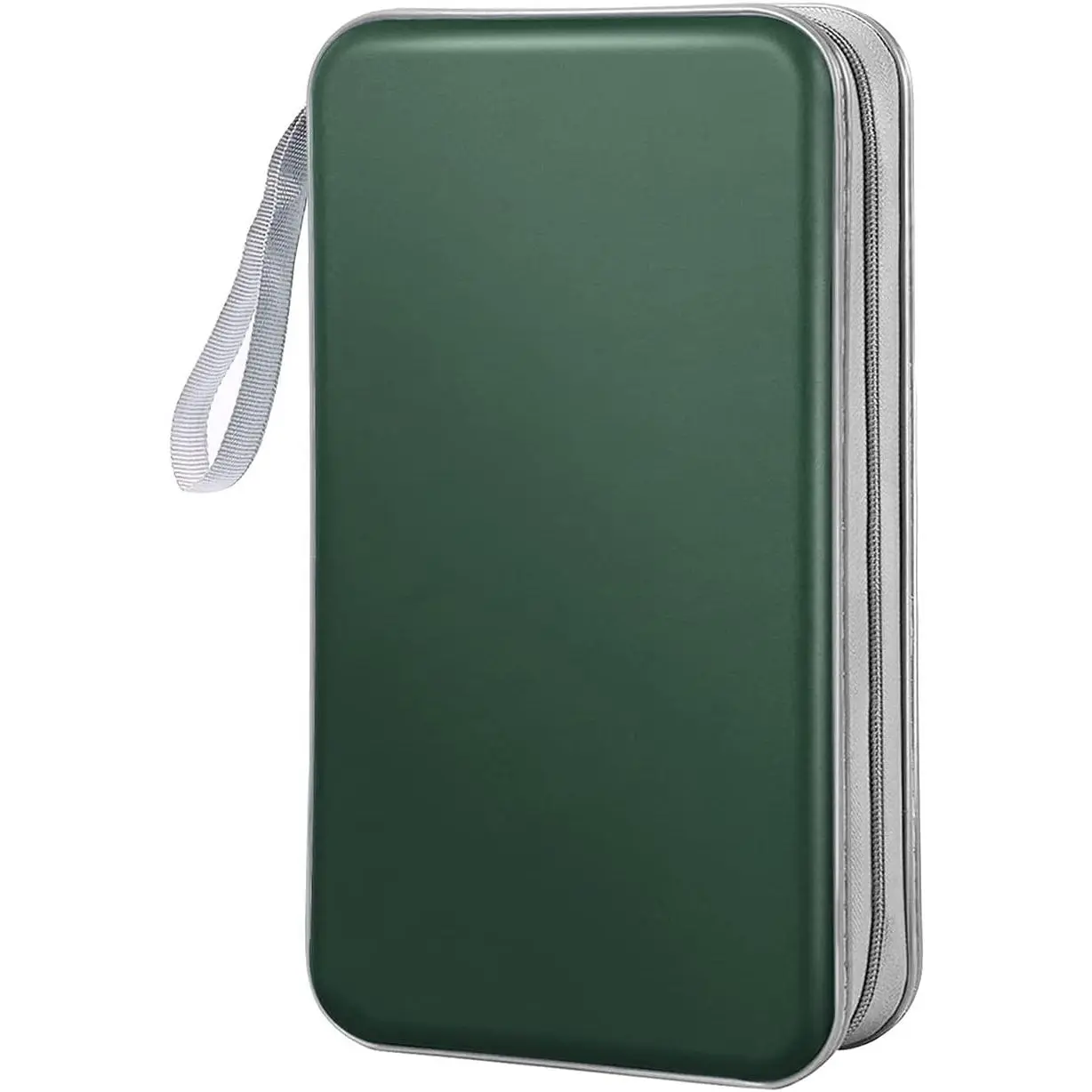 CD Case Wallet, 80 Capacity DVD VCD Media Blu-ray Case Wallet Holder Storage Organizer (Dark Green)