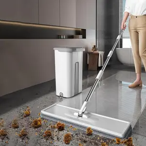Self-Cleaning Mop & Bucket Set  Hands-Free Wash & Dry System | 6 Reusable Microfiber Pads | Deep Clean Floors in Minutes