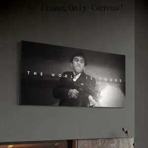 Iconic 'The World Is Yours' Tony Montana Scarface Poster - A Motivational Wall Art Masterpiece. An Inspiring Addition for Any Space - Unframed wall print
