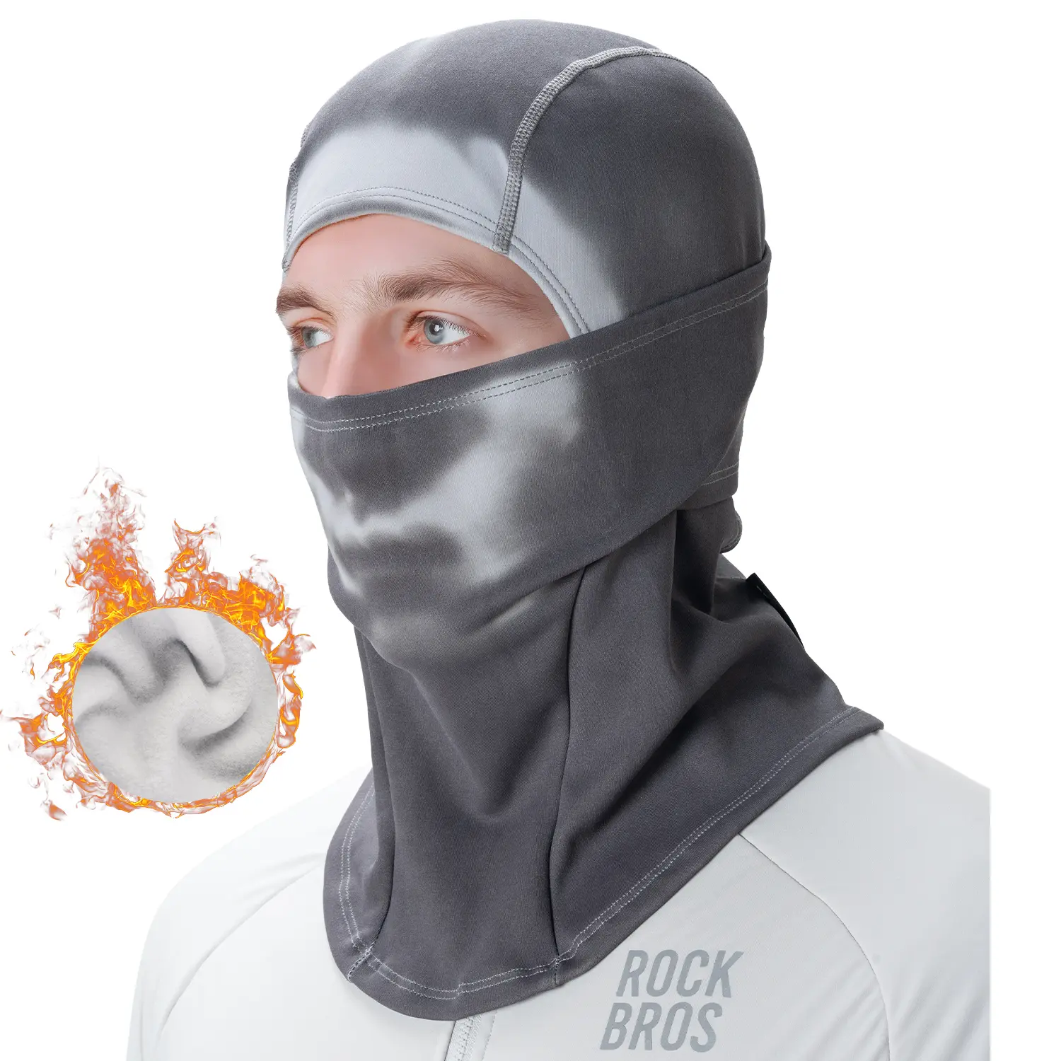 ROCKBROS Heat Reactive Balaclava Ski Mask - Men’s & Women’s Windproof Thermal Full Face Cover, Convertible Scarf Hood with Elastic Fabric for Outdoor Sports