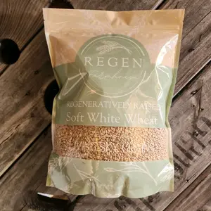 Soft White Wheat Berries, in biodegradable bag - Regeneratively Farmed - Natural Product Packaging  Baking Organic Flour + Regen Farmhouse brand