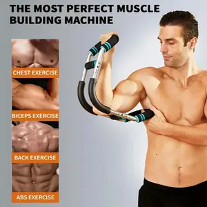 Arm Strength Trainer U-shaped Multi-functional Adjustable Forearm Strengthener Chest Exercise Equipment, Triceps, Portable Spring Resistance 2 Levels Of Adjustable Resistance Bands, Comfortable Grip, Detachable Design, 60-100LBS, Home Gym Equipment