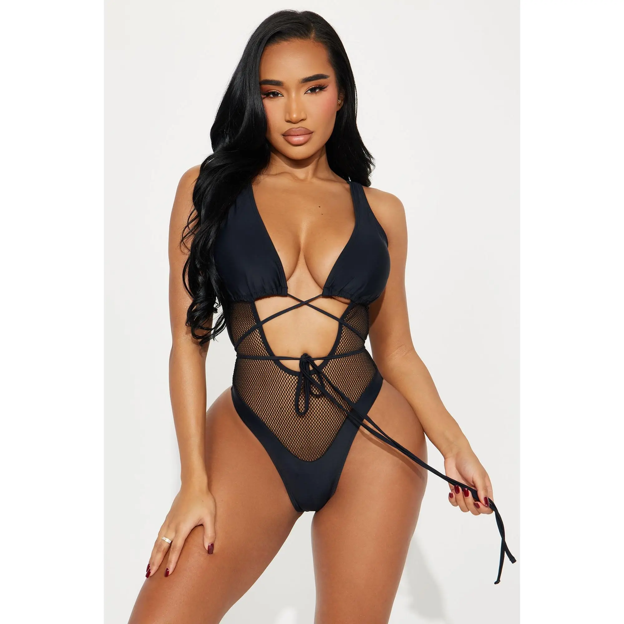 Vitamin Sea Fishnet Cutout 1 Piece Swimsuit - Black Vitamin Sea Fishnet Cutout 1 Piece Swimsuit - Black