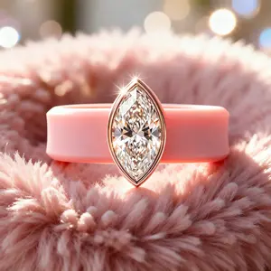 1pc 14K golden plated silicone ring for women, sparkling horse eye cut CZ ring, devil's eye ring, detachable and easy to assemble, hypoallergenic, fashionable jewelry, suitable for daily use, weddings, Valentine's Day, anniversaries