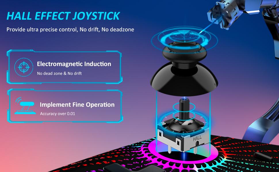 BEBONCOOL Switch Controller with Hall Joystick for Nintendo Switch/OLED, One-Piece Wired Switch Pro Control with Turbo/4 Game Slot/Vibration, Handheld Joypad Controller for Nintendo Switch Controller