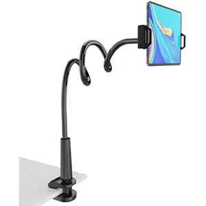 Gooseneck Tablet Holder for Bed, Flexible Tablet Stand Holder with 360° Adjustable, Hands Free Tablet Mount Clip, Compatible with iPad/Kindle/Switch/Galaxy Tabs, More 4.7-10.5 Device