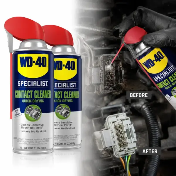 WD-40 11 oz. Contact Cleaner, Quick-Drying Electric Equipment Cleaner with Smart Straw, Electrical Contact Cleaner, Circuit Board Cleaner, No Residue Cleaner, Safe for Electronics, Precision Cleaner, Battery Terminal Cleaner, NSF Listed Cleaner.