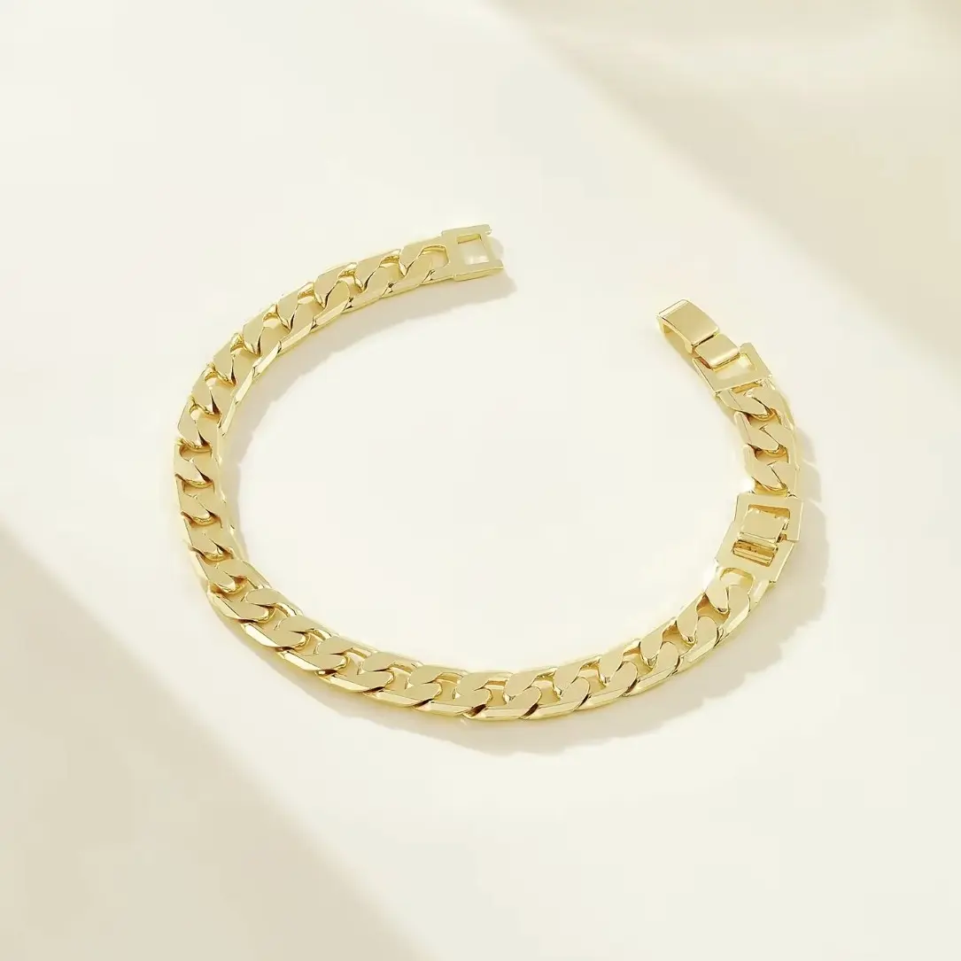 Men's simple solid color chain bracelet, party matching bracelet, everyday outfit accessory, trendy versatile cool men's accessory, Cuban link bracelet, bracelet jewelry