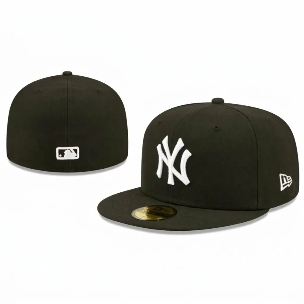 Unisex Embroidered Fitted Baseball Cap – Classic Flat Brim Streetwear Hat for Men & Women