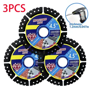 3pcs Multi-Functional Cutting Discs, Precision Metal Cutting Blades, 115x22mm, Suitable for PVC, Iron, Stainless Steel, Aluminum, High Carbon Steel