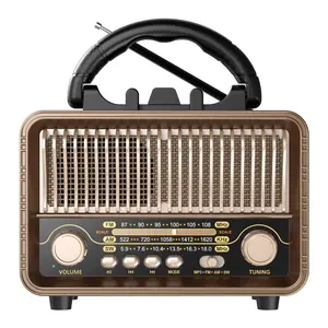 Portable Retro Vintage Radio, USB Rechargeable AM/FM/SW Band Radio TF Card Player, Multifunctional Radio for Home Party & Outdoor Use