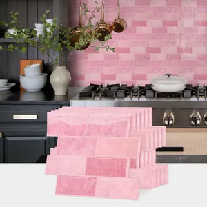 PVC Peel & Stick Self Adhesive Wall Tiles, Glossy Removable Design, Modern Gradient, DIY Friendly, Residue-Free Installation, Kitchen, Accent Walls
