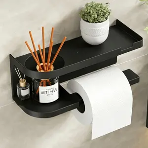 1 Bath Fragrance Holder, Plastic Material, Multi-functional No-Drill Paper Rack, Wall Shelf, Multi-purpose Phone Stand, Suitable for Bathrooms, Kitchens, and Bedrooms, Essential Oil Diffuser Holder, Toilet Paper Holder, Phone Holder, Holiday Decor