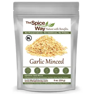 The Spice Way Minced Garlic | US Grown Whole Bulk Dehydrated Dried Garlic Flakes, More Coarse than Dry Powder