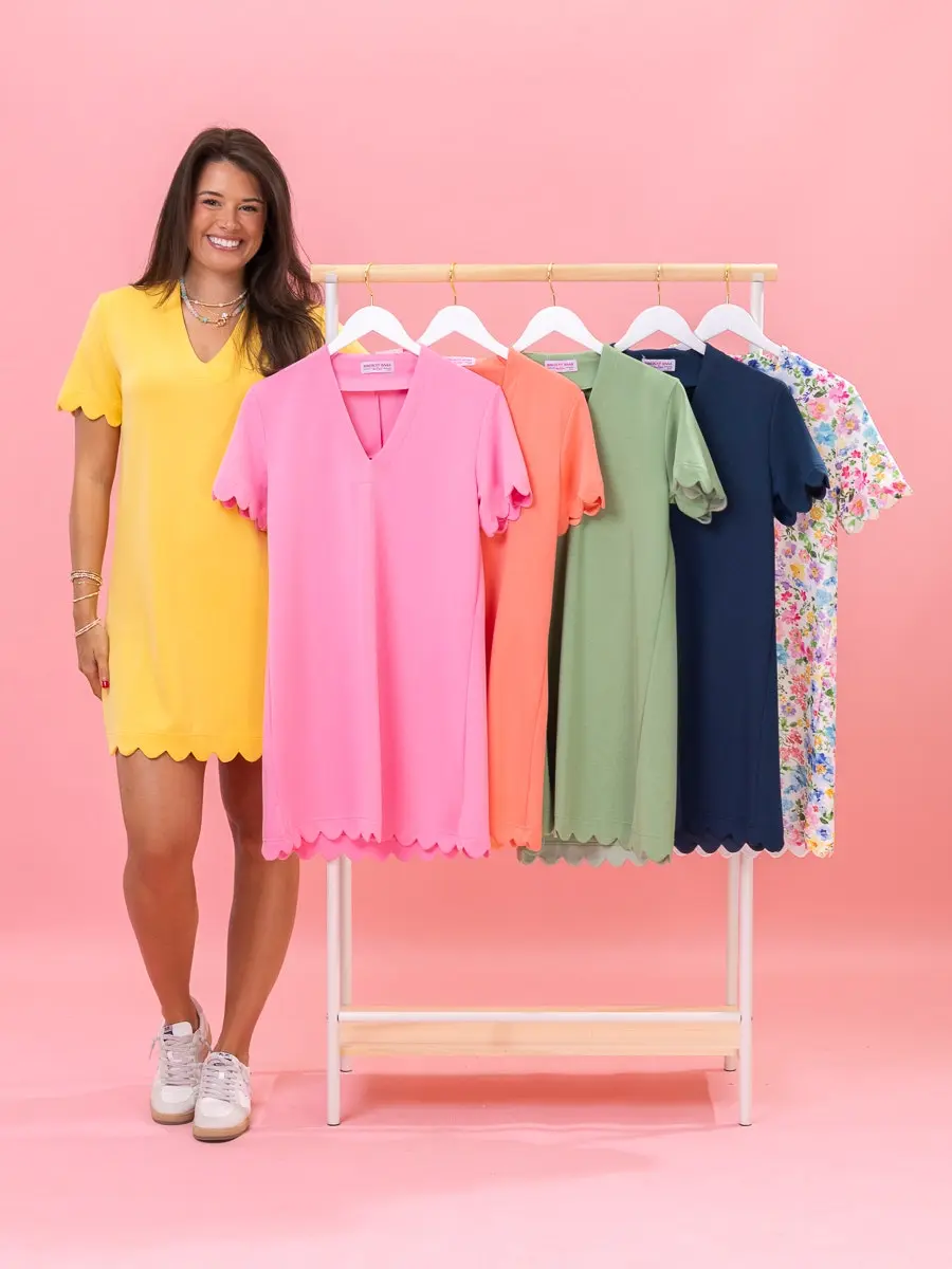 Luxe Scuba Scalloped Dress by DD Design | S-3XL