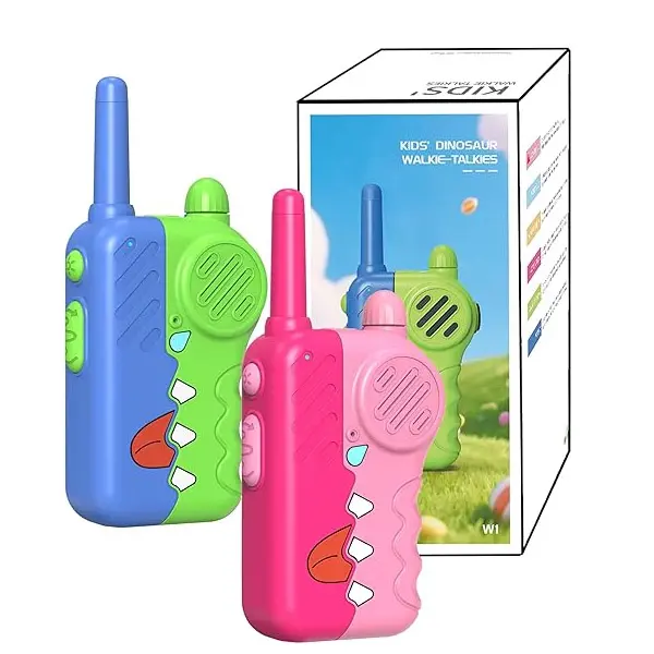 Dinosaur Kids Walkie Talkies Toy 2 Pack - Durable Walkie Talkies for Boys Girls with Volume Knob & Clear Sound, 1000ft Long Range with Flashlight - Birthday Gifts for Ages 3-12 (3 AAA Batteries) Colorful kidstoys