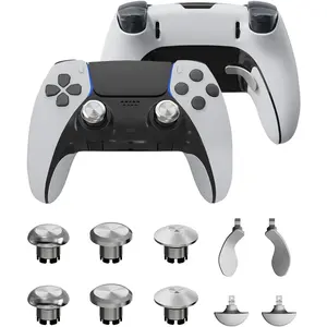 Metal Thumbsticks &  Paddles for PS5 Edge Controller, Analog Thumb Sticks Caps Replacement Kit for PS5 Dual Sense Edge Stick Module, 6 Joysticks, 4  Buttons,