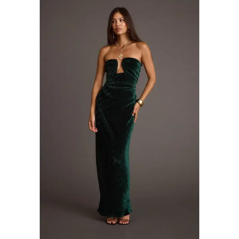 chinese dress ladies Talila Cowl Front Maxi Dress / Velvet Burnout | Meshki main image 1