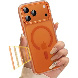 for iPhone 17 Pro Max Case Slim Design Cover [Military Grade Drop Protection] [Fit for MagSafe] Matte Translucent Shockproof Magnetic Phone Case for iPhone 17 Pro Max,Frosted Orange