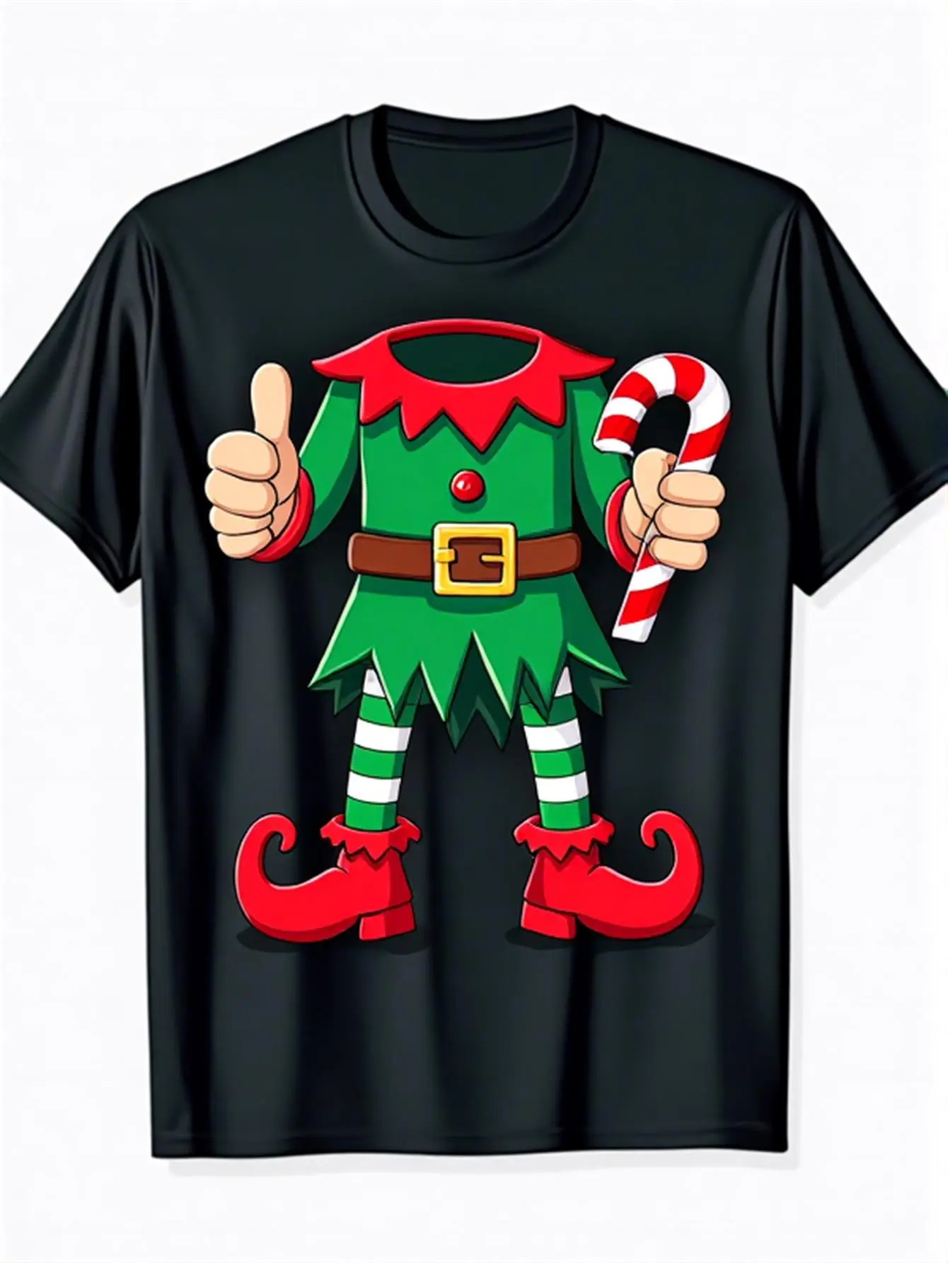 Elf Costume Christmas Elf Fun Christmas Holiday T- unisex soft cotton short sleeve t shirt, vintage graphic casual tee for men women teens, perfect birthday holiday gift for camping travel gym daily street casual wear