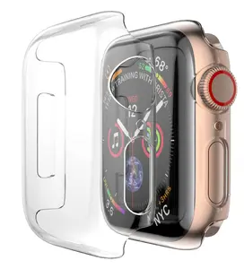 40mm Case, See-Thru Transparent Clear Hard Cover Screen Guard for Apple Watch iWatch (SERIES 4, 40mm)
