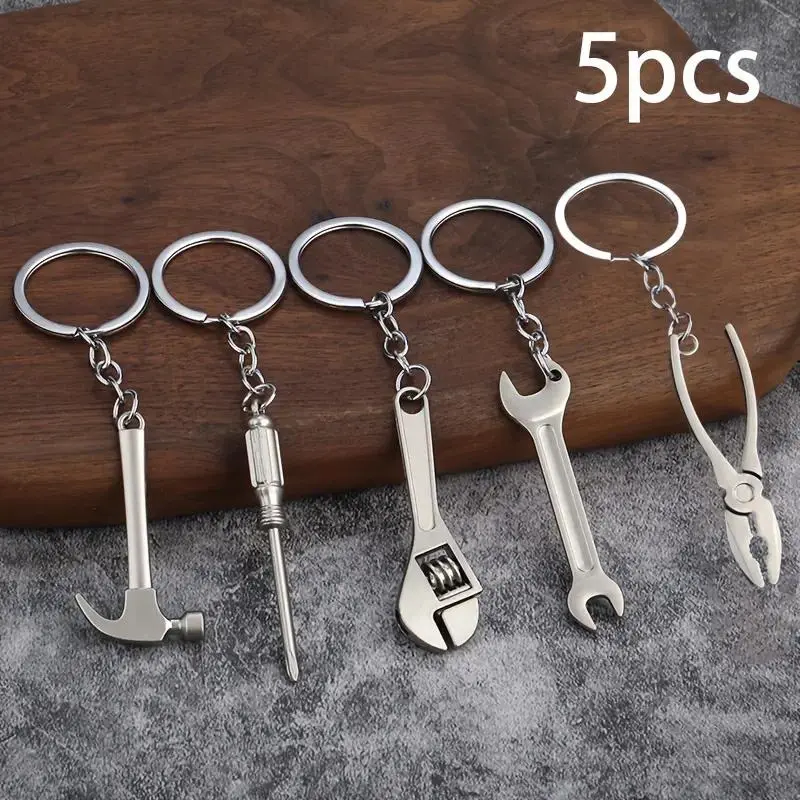 5pcs Multifunctional Tool Keychain – Creative & Practical Metal Keychain Pendants for Men & Women Perfect Small Gift for DIY, Outdoor Adventures & Everyday Use