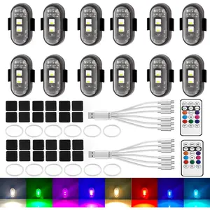 Wireless Led Lights with Remote Control USB Rechargeable Waterproof Emergency Lights Rock Light Light for Car Motorcycle Aircraft Scooter Truck Drone Vehicle