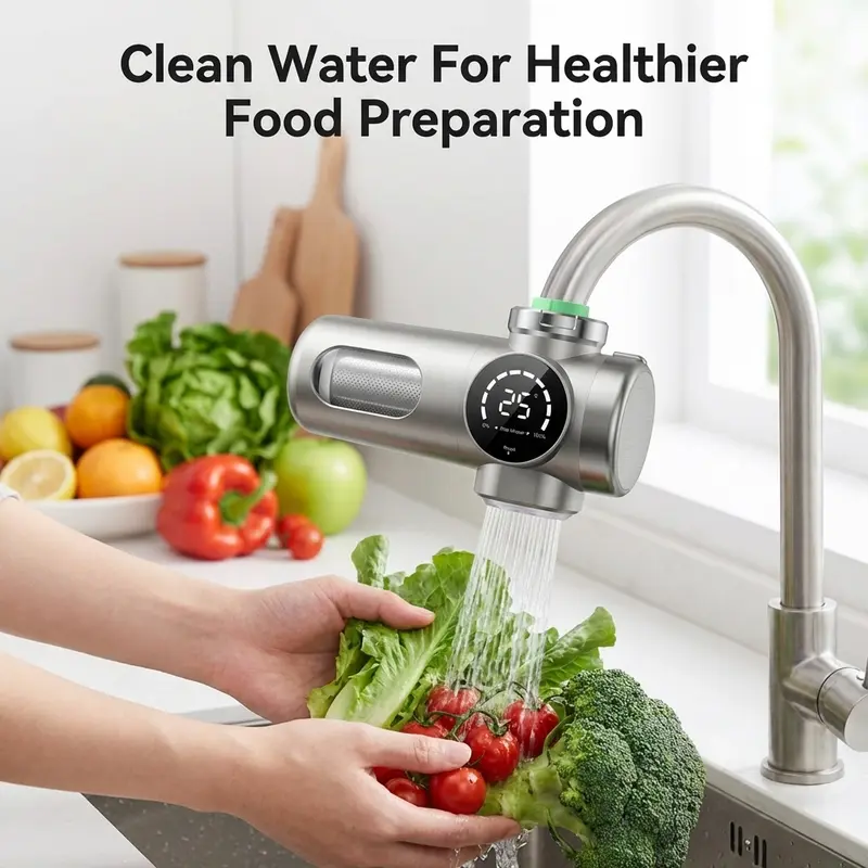 sink water filter with LED display, smart digital faucet water filter, kitchen and bathroom water filters, kitchen water filter with LED display, bathroom water filter, faucet filter for purified tap water, faucet water filter