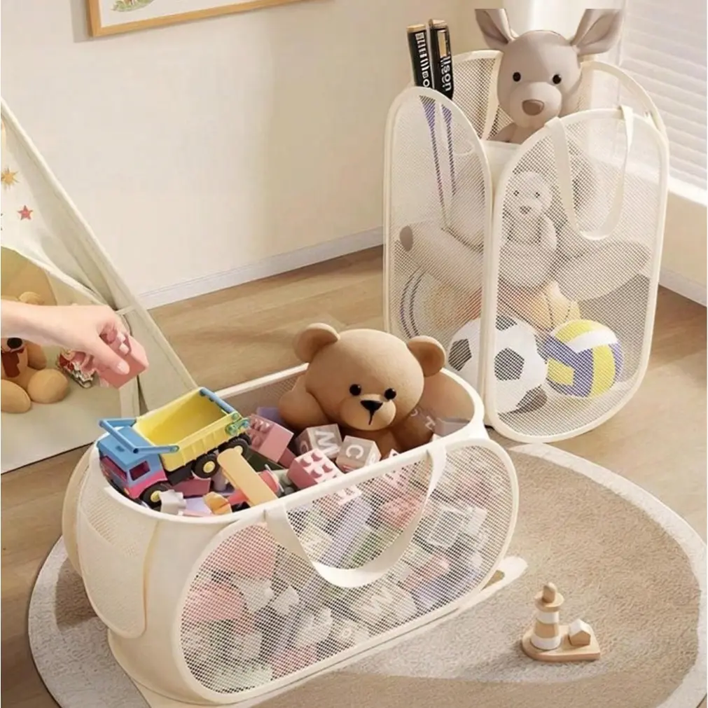 Large folding laundry basket, foldable nursery storage basket, toy sorting basket, Clothes Baskets, suitable for storing newborn clothes and toys, Collapsible laundry hamper, Laundry Bin