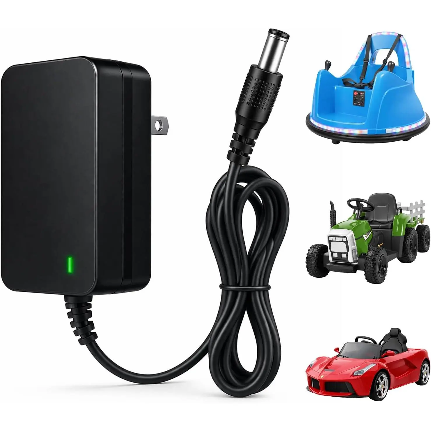 12V Charger for  Ride  Toys, 6.6FT Power Adapter for 12V   Ride- , Compatible with  Trax Dynacraft.12 V Universal  Riding  Chargers