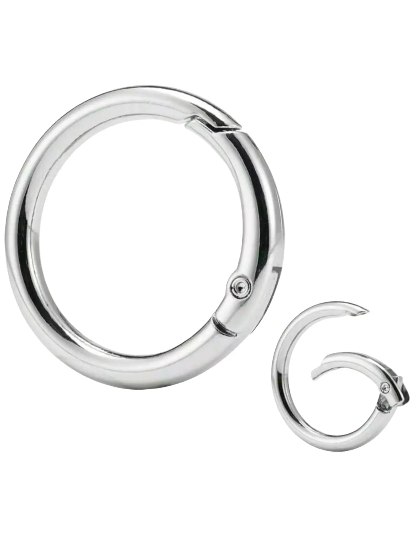 moschettone，10pcs Spring O Ring Clips, Metal Round Spring Snap Keychain Rings for Keys, Crafts, Handbags Outdoor Keychains, Keychain Accessories