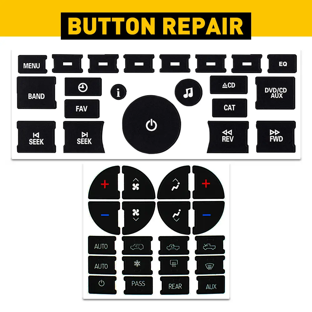 For GM GMC Radio+ A/C Climate Control Button Repair Decals Stickers Car Interior