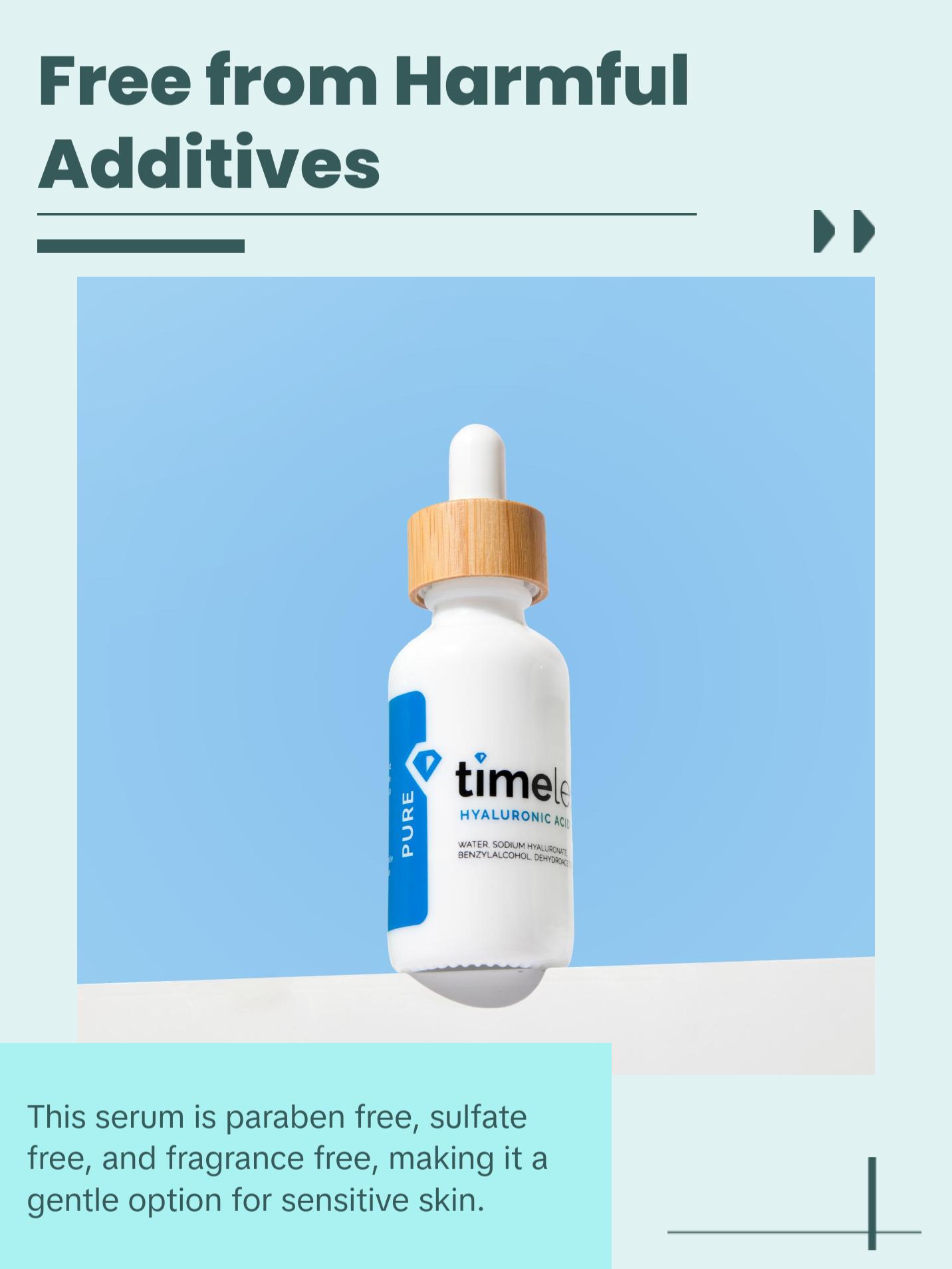 Timeless Skin Care Hyaluronic Acid 100% Pure, Hydrating Serum for Healthy, Glowing Skin (30ml)