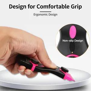Pink Razor Scraper Tool Set for Glass Cooktop, Stove Top & Windows - 2-in-1 Scraper with 10 Metal + 10 Plastic Blades, Non-Scratch Sticker, Paint, Caulk & Adhesive Remover for Oven Door, Tile & Auto