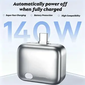New Universal Auto Disconnect 140W Smart Full Charge Self-Cut Type-C Adapter for Night Charging Overcharge Prevention Separator Battery Rapid Charger Cellphone PD Fast Charger