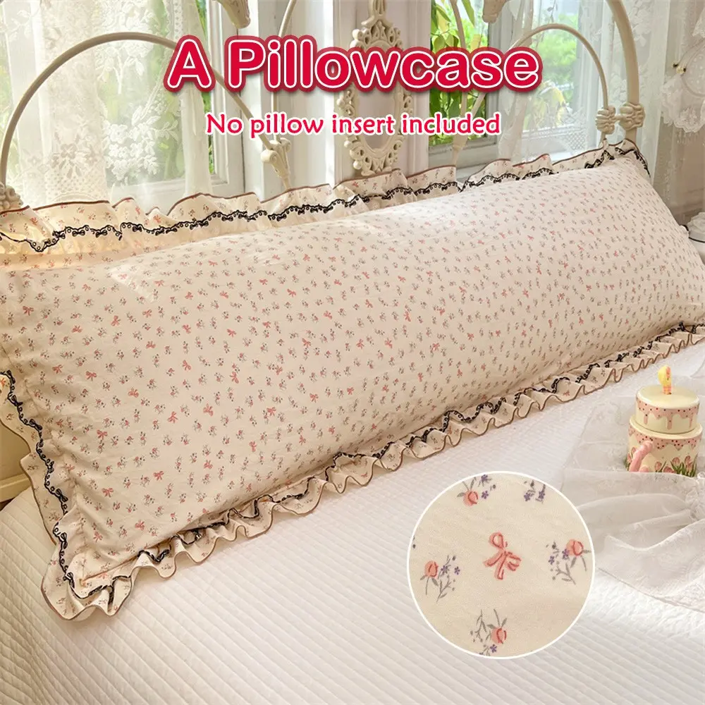 New Summer Pillowcase, Cloud Cotton Double Layer Lace Trim, Small Floral Pattern, Soft Comfortable, Twin Size, Soft Comfy Bedding, Bedding Accessory