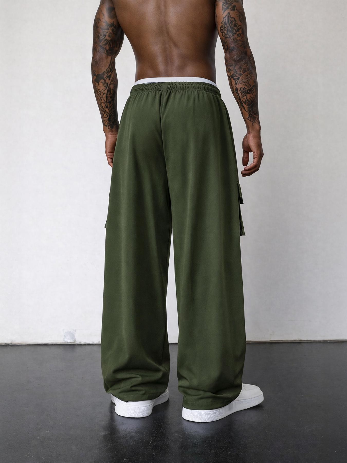 Mens Cargo Pants Baggy Wide Leg Drawstring Trousers with Zipper Pocket and Flap Pockets Loose Fit Streetwear Track Pants for Daily Wear Travel Commuting Skating Workwear Inspired Casual Utility Outfits Mens Cargo Pants Baggy Wide Leg Drawstring Trousers with Zipper Pocket and Flap Pockets Loose Fit Streetwear Track Pants for Daily Wear Travel Commuting Skating Workwear Inspired Casual Utility Outfits