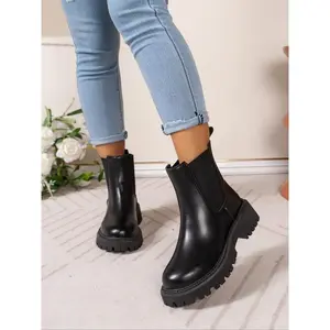Stylish Chelsea Boots with Back Zipper Design, Fashionable Women's Casual Shoes, Perfect Daily with Jeans