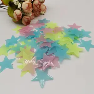 100pcs Colorful Glow-In-The-Dark Stickers, Fluorescent Star Wall Decals, Home Art Decor, Ceiling and Wall Decoration, Bedroom Room Decor, Luminous Wall Sticker