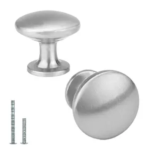 GAOMON 30 Pack Brushed Nickel Cabinet Knobs, Round Mushroom Drawer Knobs, Solid Zinc Alloy Kitchen Cabinet Hardware for Dresser, Bathroom & Closet (1.18 in Diameter)